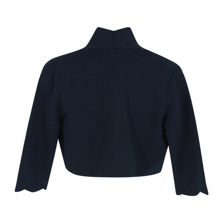 Scallop Trim Knit Bolero Cardigan image number null