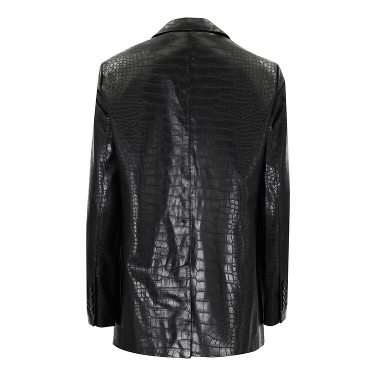 Rein Vegan Leather Crocodile Embossed Blazer image number null