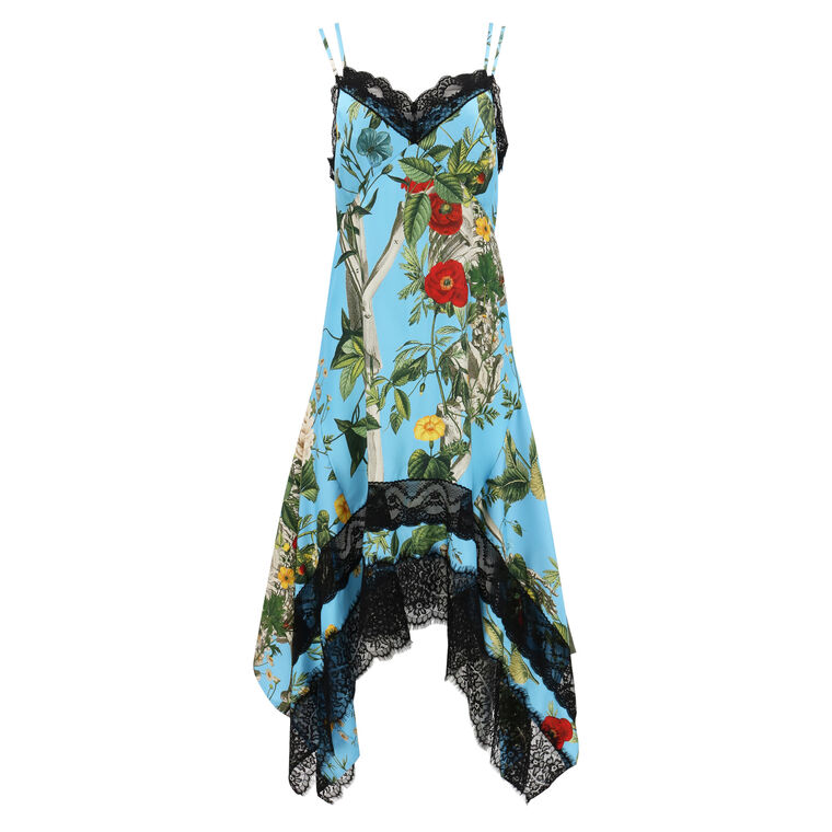 Floral Skeleton Print Slip Dress image number null