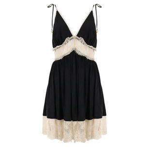 Ethel Sleeveless Lace Trim Mini Dress