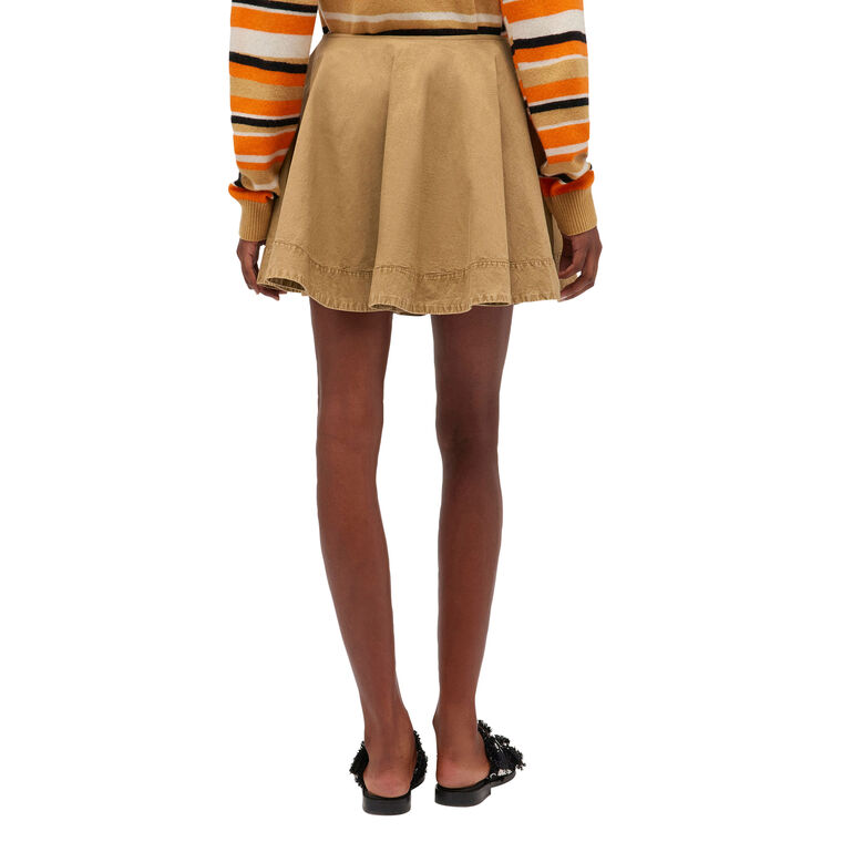 Washed Stretch Cotton Mini Circle Skirt image number null