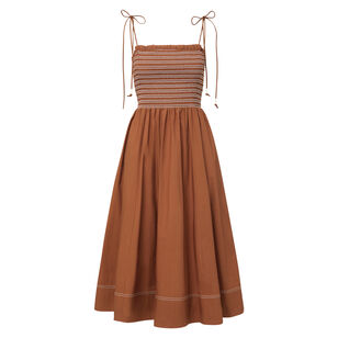 Kaela Sleeveless Smocked Midi Dress