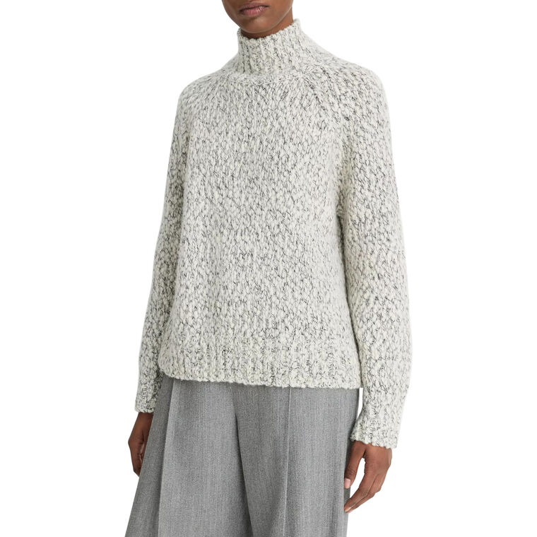 Italian Marled Wool-Blend Turtleneck Sweater image number null