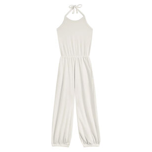 Anna Halter-Neck Terrycloth Jumpsuit