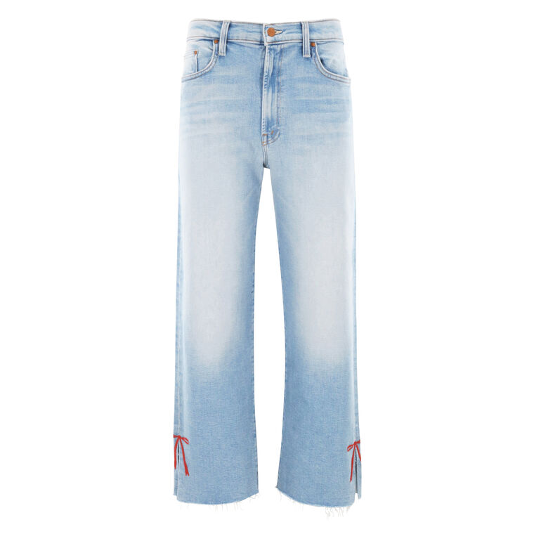 The Rambler Zip Slice Hover Fray Jean With Bow Detail image number null