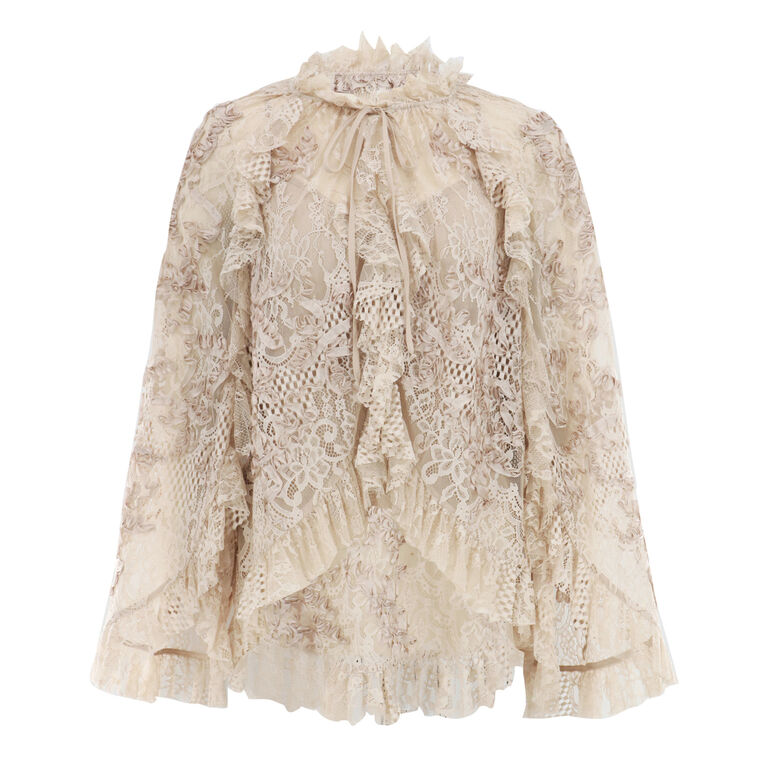 Harmony Long Sleeve V-Neck Lace Blouse image number null