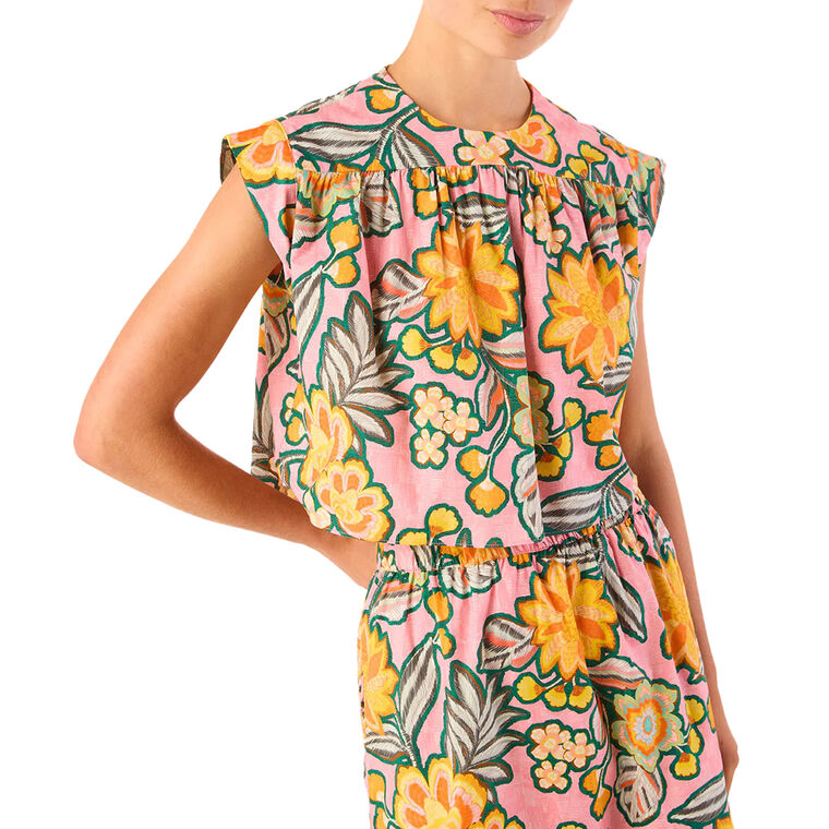 Alina Sleeveless Poplin Crop Top image number null