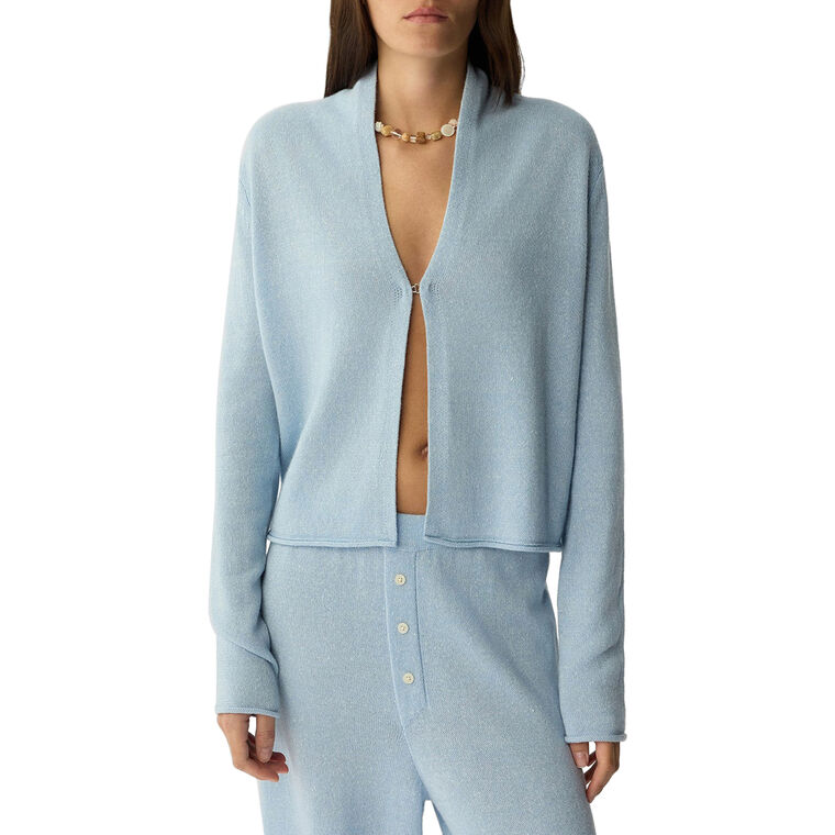 Stealth Long Sleeve Cashmere-Linen Cardigan image number null