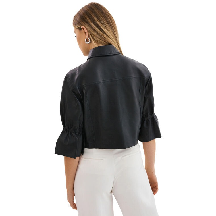 Carolina Cropped Ruffle Sleeve Jacket image number null