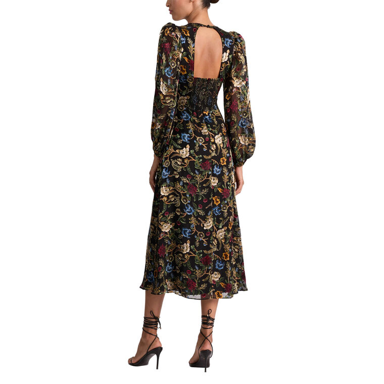 Mona Deep V-Neck Midi Dress image number null