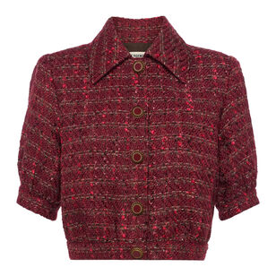 Cove Short Sleeve Cropped Tweed Jacket