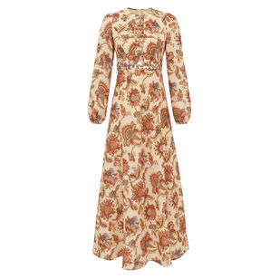 Aster Long Sleeve Linen Midi Dress