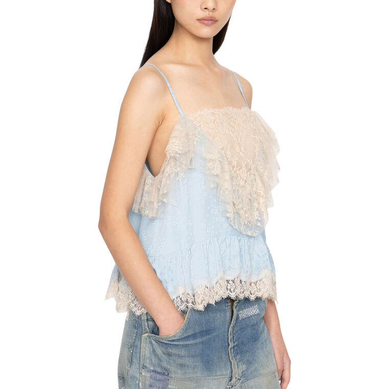 Ethel Solid Camisole Top With Lace Detail image number null