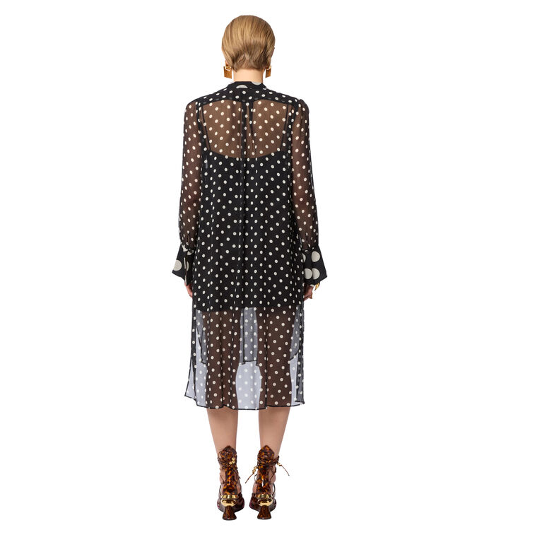 Polka Dot Silk Midi Dress image number null