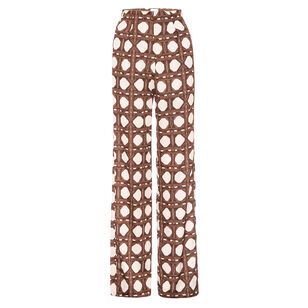 Rita High Rise Satin Straight-Leg Pant