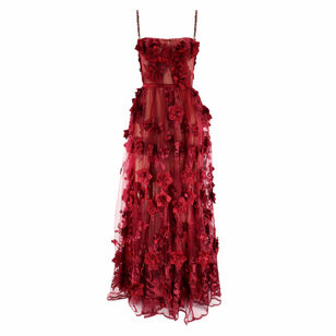 3D Floral Gown with Diamond Straps