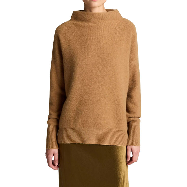 Plush Cashmere Funnel-Neck Sweater image number null