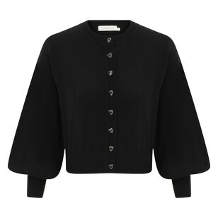 Hypnotic Jewel-Embellished Buttons Long Sleeve Cardigan
