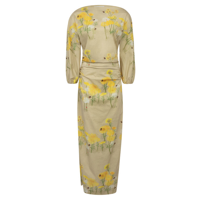 Ezra Long Sleeve Ruched Midi Dress image number null