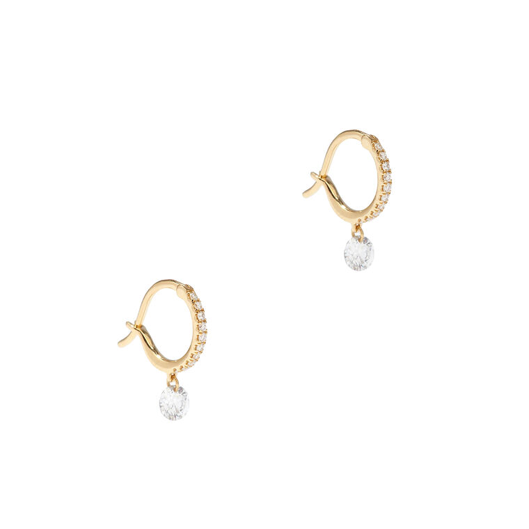 Diamond Mini Hoop Earrings image number null