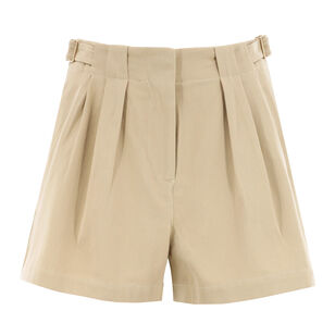 Kira Side-Tab Pleated Cotton Short