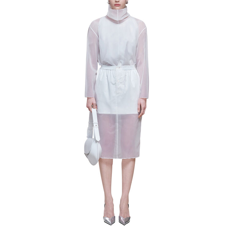 Long Sleeve Nylon Organza High Neck Top image number null