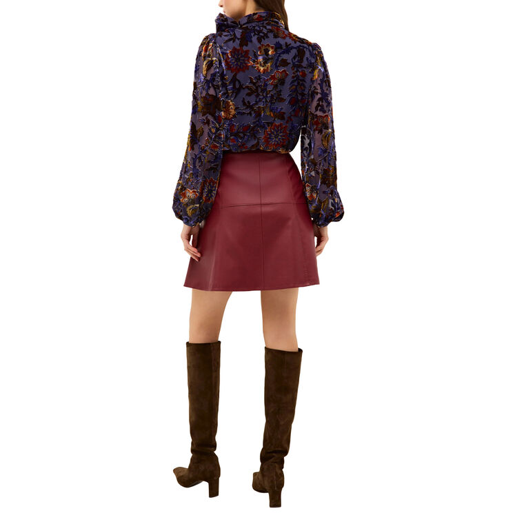 Vivianne Long Sleeve Burnout Velvet Blouse image number null