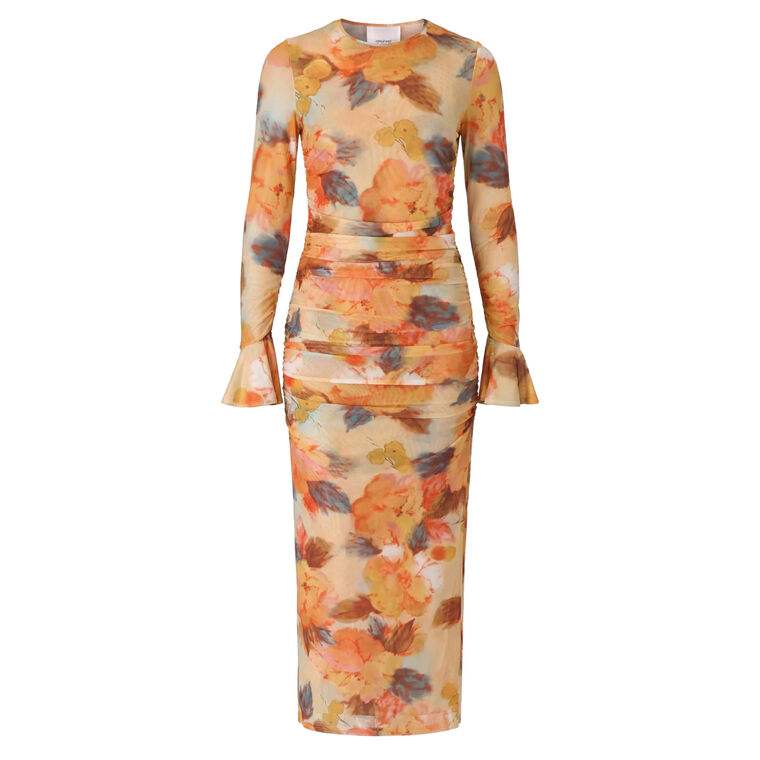 Long Sleeve Watercolor Floral Neriah Dress image number null