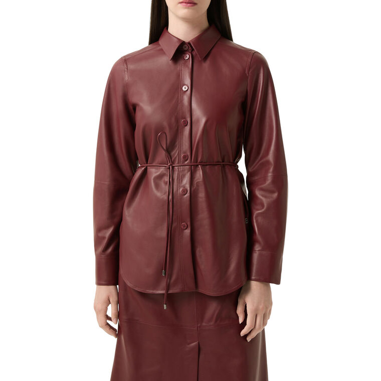 Ariela Long Sleeve Leather Shirt image number null