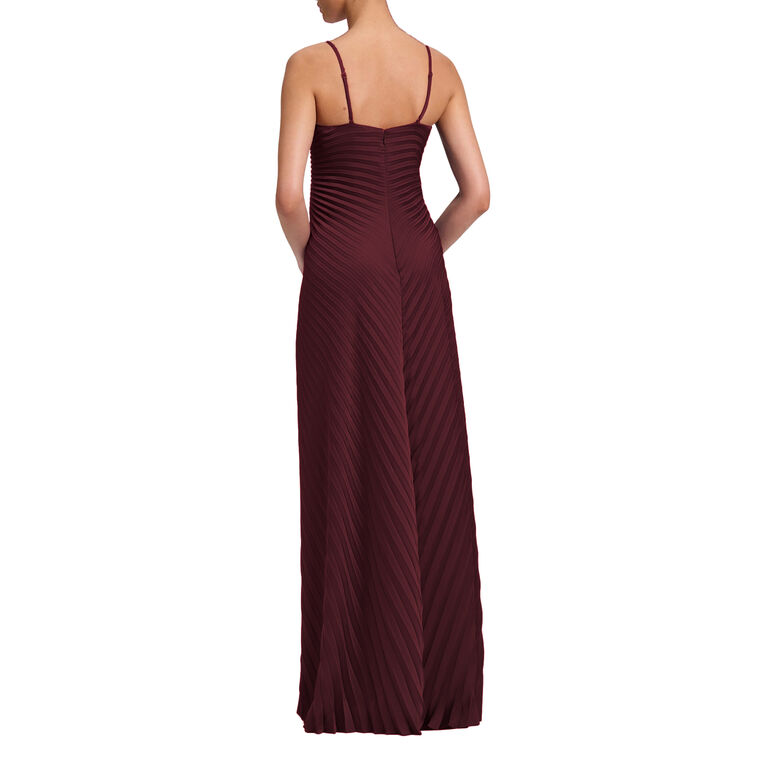 Genevieve Pleated Satin Gown image number null