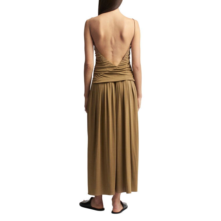 Reese Sleeveless Ruched Matte Jersey Midi Dress image number null