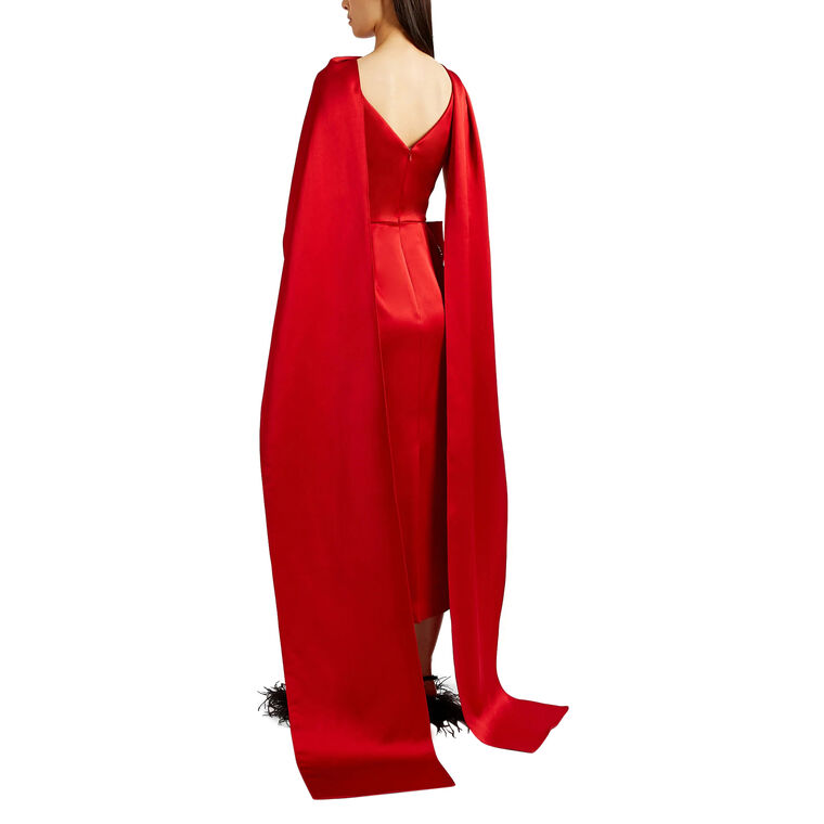 Draped Scarf With Bow Detail Cocktail Dress