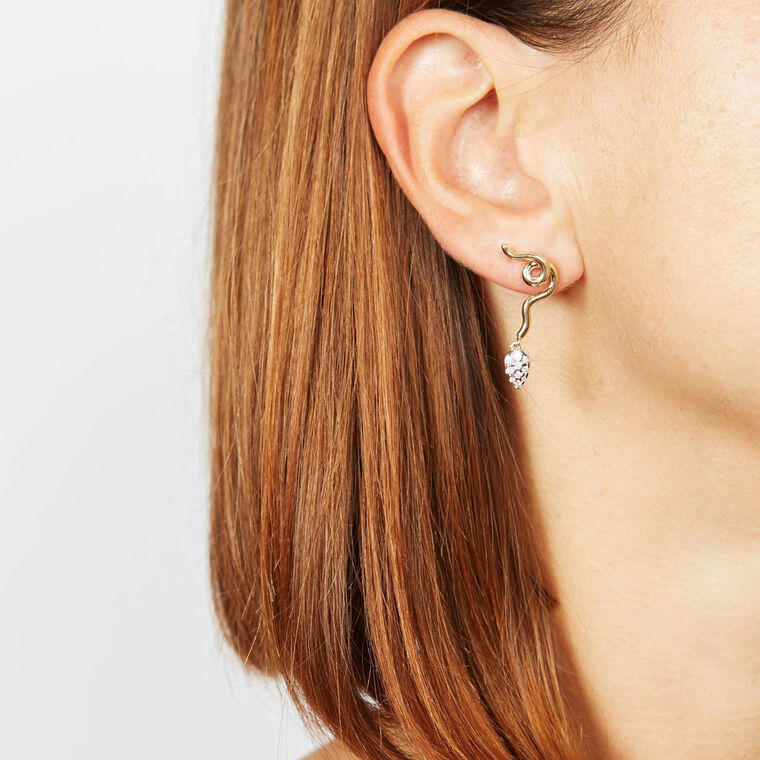 Vine Pave Drop Earrings image number null