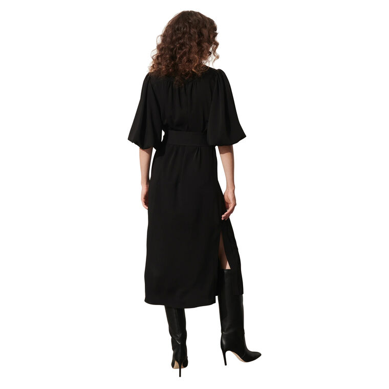 Dani Puff Sleeve Belted Midi Dress image number null