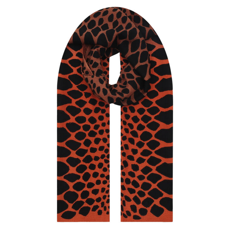 Animal Pattern Merino Scarf image number null