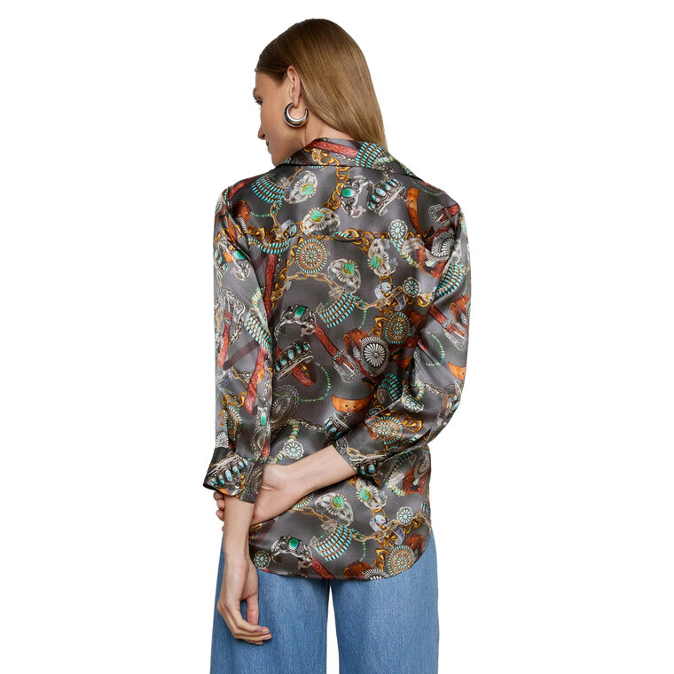 Dani 3/4 Sleeve Silk Blouse image number null
