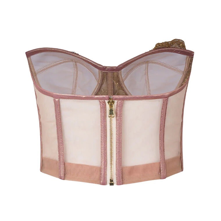 Cluster Embroidered Tulle Strapless Bustier Top image number null