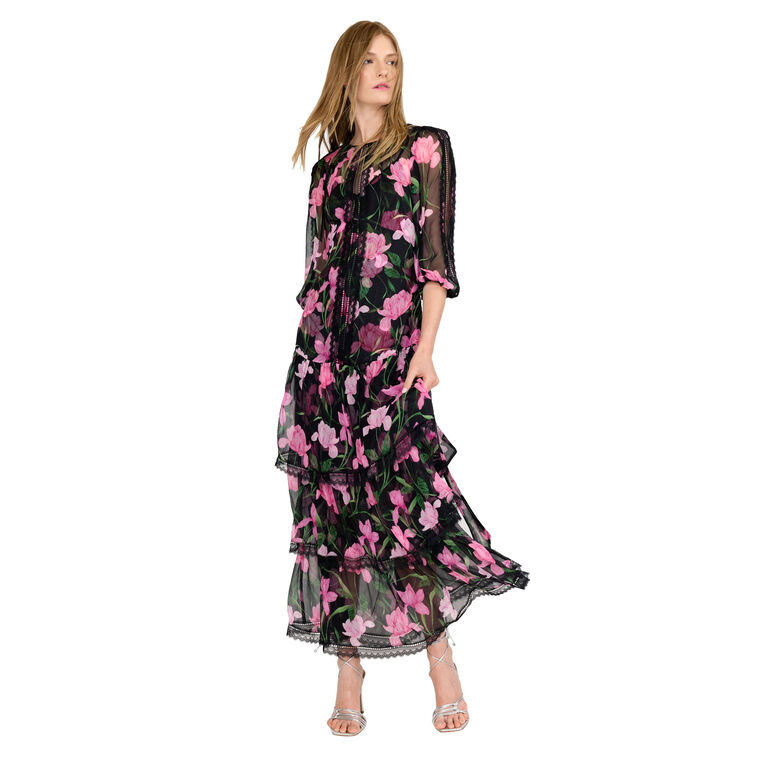Nina Florette Long Sleeve Maxi Dress image number null