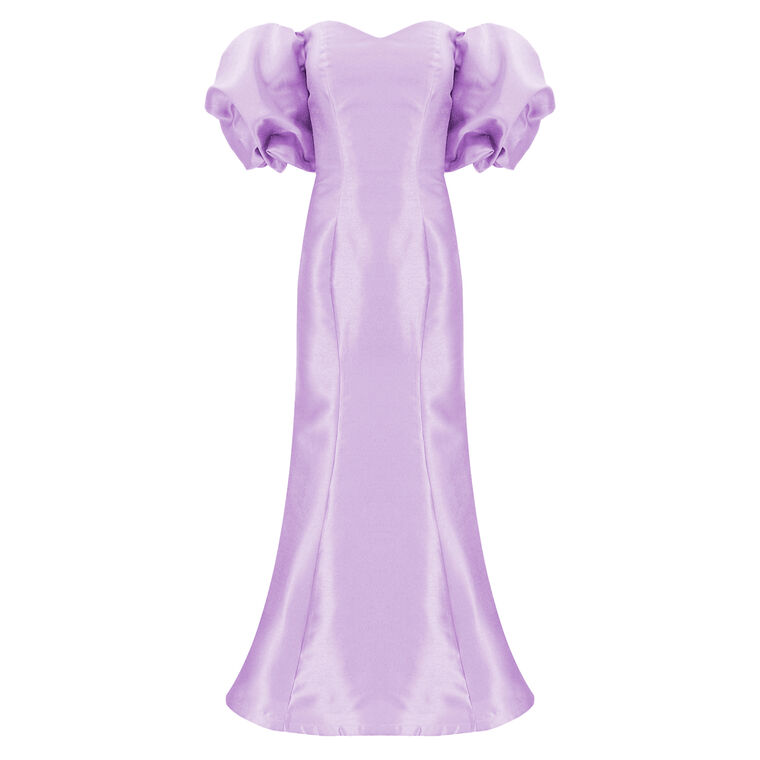 Sweetheart Neckline Off The Shoulder Puff Sleeve Gown image number null