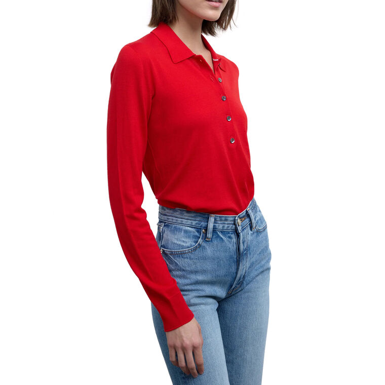 The Dea Long Sleeve Polo Top image number null