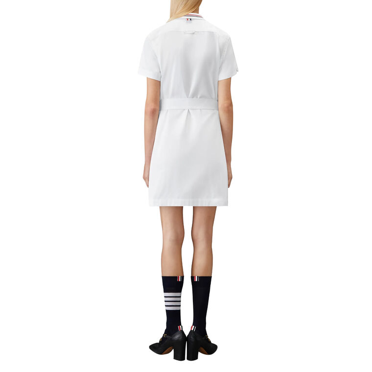 Short Sleeve Bow Detail Poplin Mini Shirtdress image number null