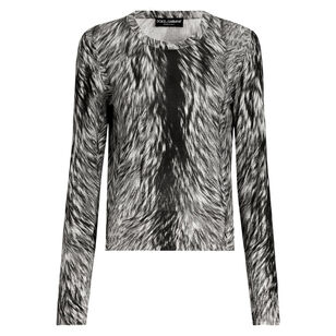 Fur Print Knit Blouse