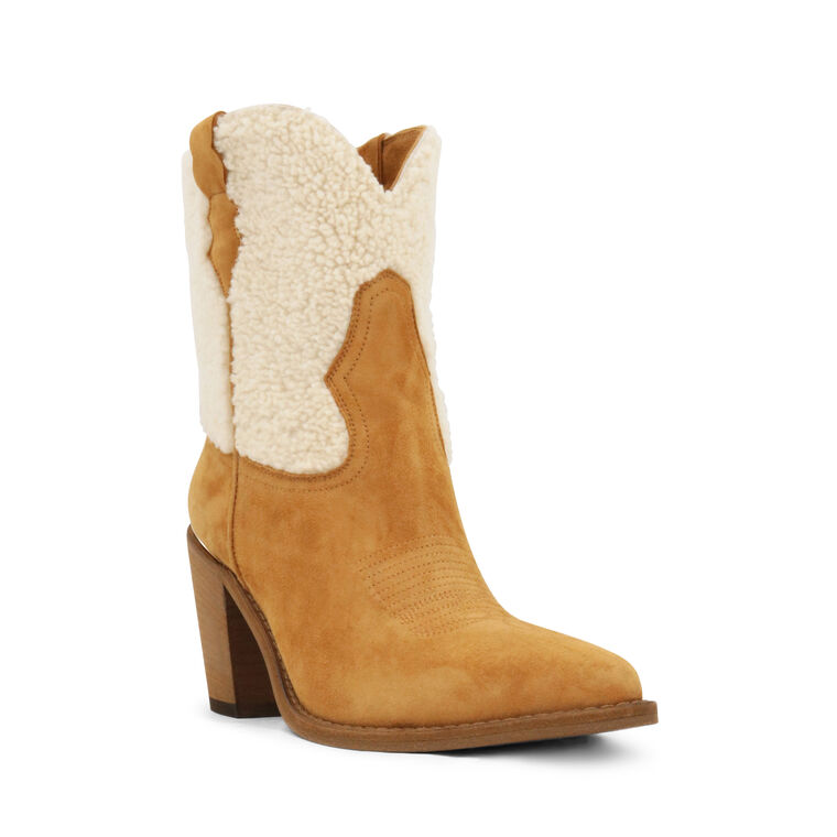 Donna 90mm Suede Shearling Boot image number null