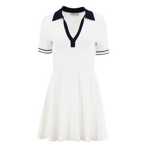 Page Rib-Knit Polo Mini Dress