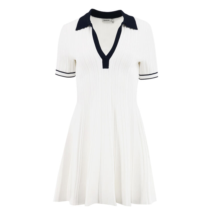 Page Rib-Knit Polo Mini Dress image number null