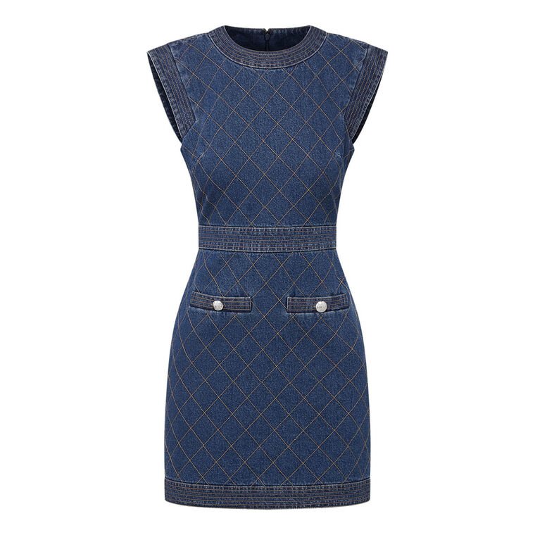 Ginny Quilted Denim Dress image number null