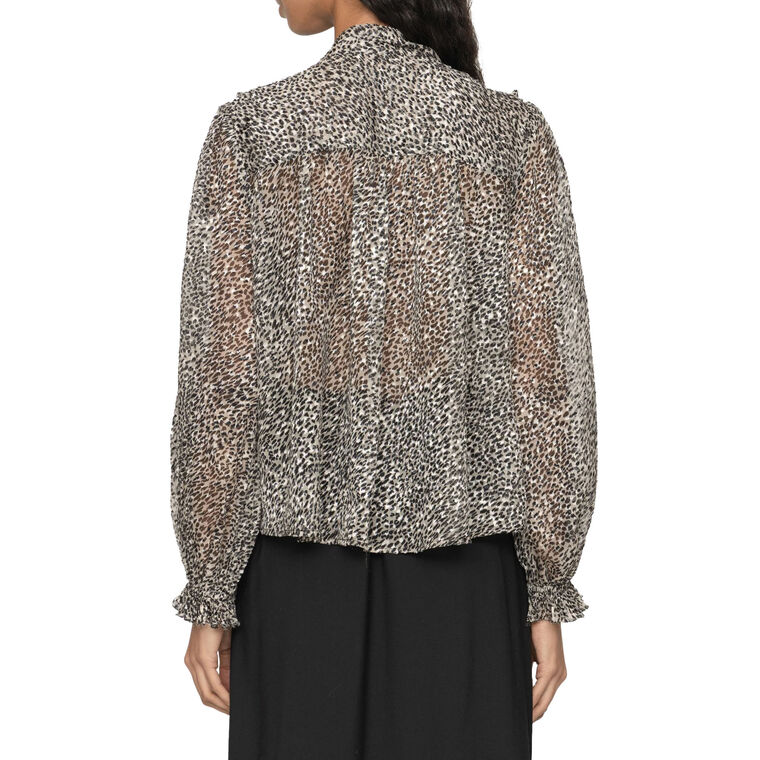 Charlize Print Long Sleeve Bow Top image number null