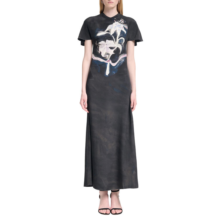 Daisy Short Sleeve Silk Midi Dress image number null