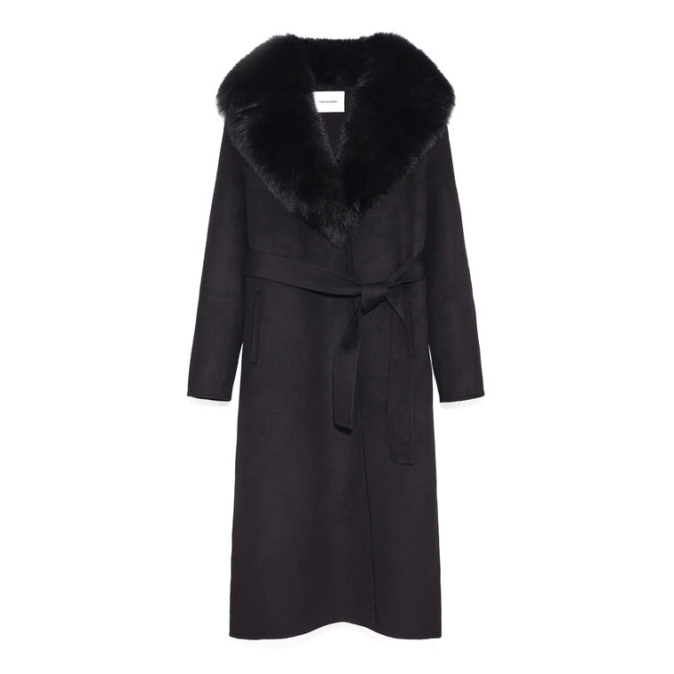 Fox Collar Cashmere Wool Coat image number null
