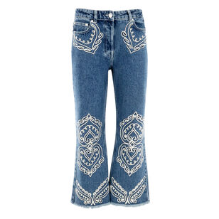 Cornely Embroidered Cropped Jeans